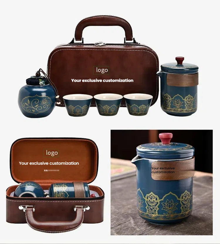 Arabic Travel Tea Set - Heat-Resistant Ceramic Business Gift for Middle East Desert Trips