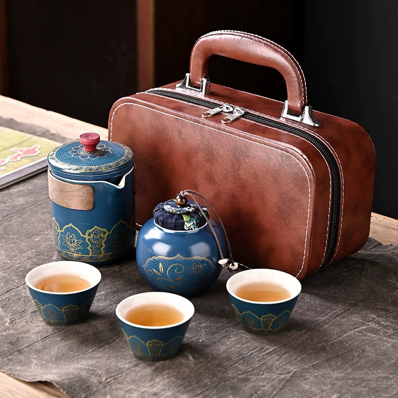 Arabic Travel Tea Set - Heat-Resistant Ceramic Business Gift for Middle East Desert Trips