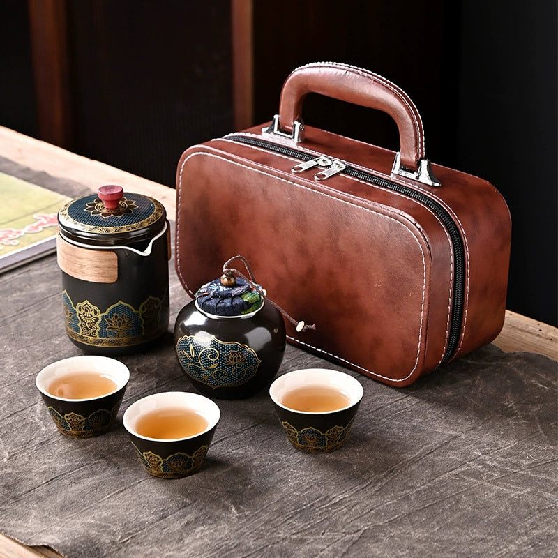 Arabic Travel Tea Set - Heat-Resistant Ceramic Business Gift for Middle East Desert Trips